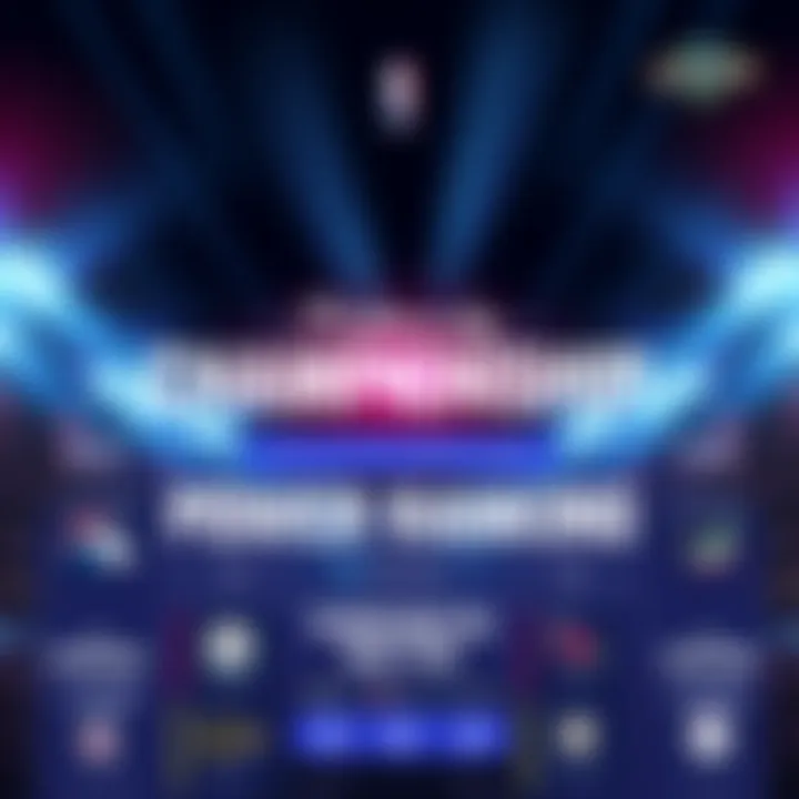 Visual display of power rankings for championship teams, highlighting their strengths and strategies with team logos and stats