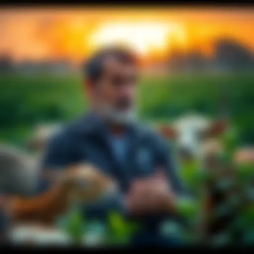 Charles talking about entrepreneurship while surrounded by animals and plants on his farm