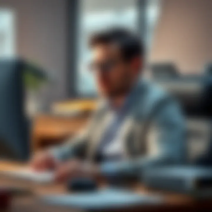 Charles Hoskinson at his desk Charles Hoskinson confidently seated at his desk, focusing on his work in the blockchain industry, conveying a sense of commitment and leadership.