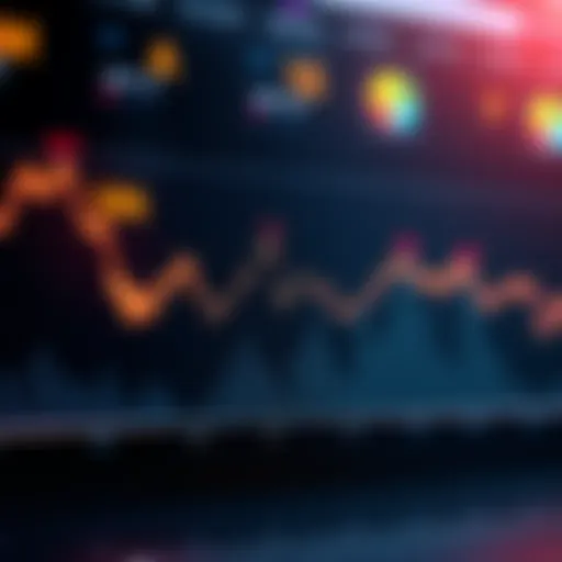 A line chart illustrating a downward trend approaching the 50k mark, with highlighted areas indicating key points of interest for investors.