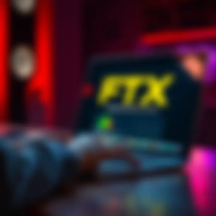 A person using a laptop to check the FTX distribution status on Google Chrome