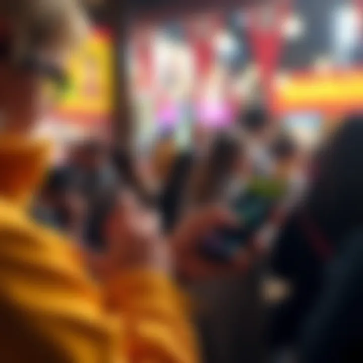 A person looking at a raffle ticket and checking their smartphone for prize notifications