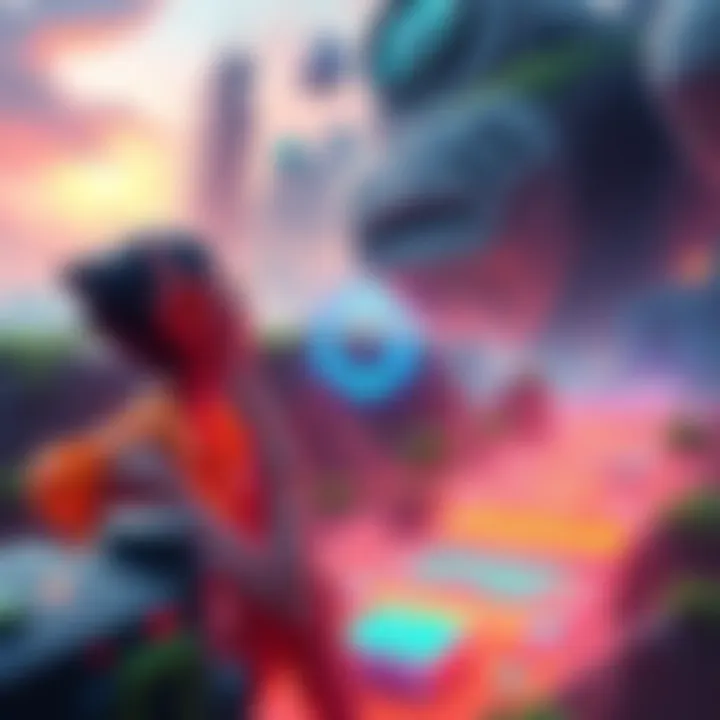 An illustration showing a digital gaming landscape with the Chia logo, symbolizing innovation in gaming protocols