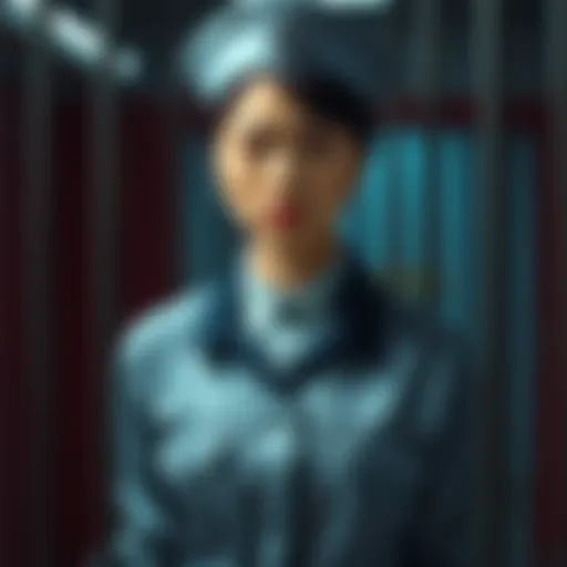 A Chinese woman in a prison uniform, representing the cryptoqueen sentenced for a billion-dollar scam, stands behind bars with a serious expression.