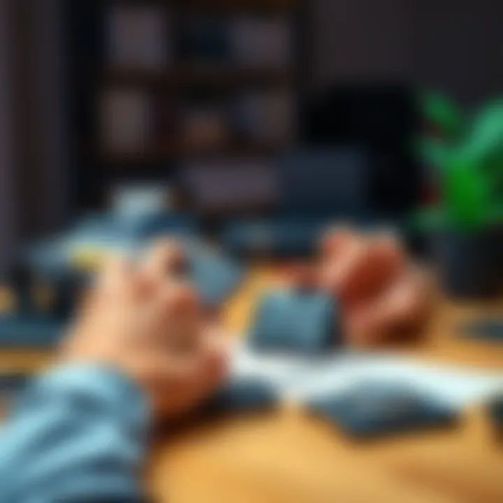 Choosing a Hardware Wallet A person comparing different hardware wallets on a desk, highlighting essential features for security.