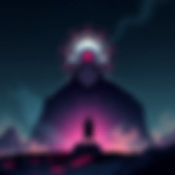 Claude Mythos Threat to Cardano An illustration showing a digital representation of Claude Mythos as a looming figure casting a shadow over the Cardano network, symbolizing the threat to security.
