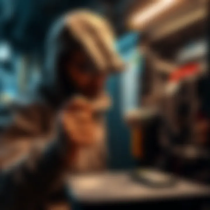 A person using tools to clean dust from a solo mining machine