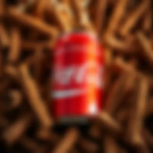 A Coca-Cola can surrounded by cinnamon sticks, highlighting the flavor controversy