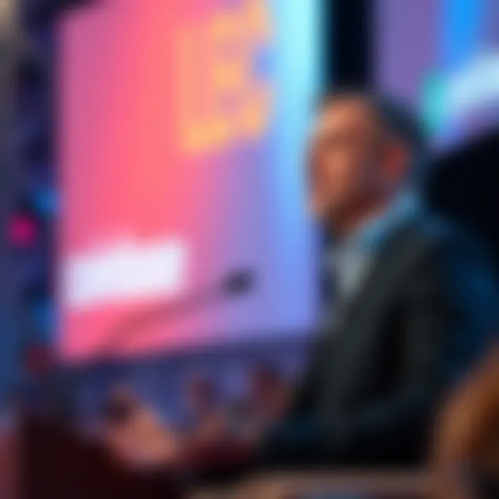 Coinbase CEO Brian Armstrong speaking at an event Brian Armstrong, CEO of Coinbase, gives a speech about charity and philanthropy at a public event