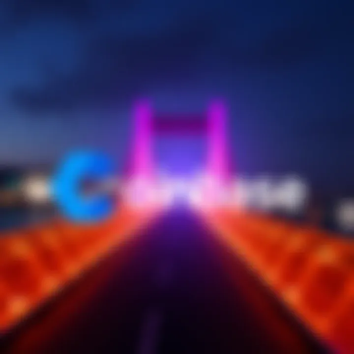 Coinbase logo alongside Chainlink's logo with a digital asset bridge in the background