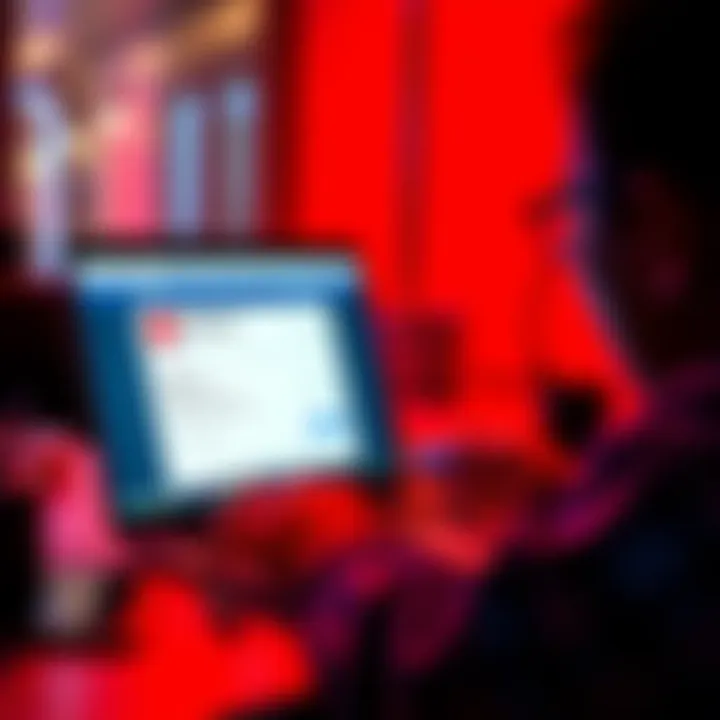 A person looking at a laptop screen showing Coinbase account with a chargeback refund status