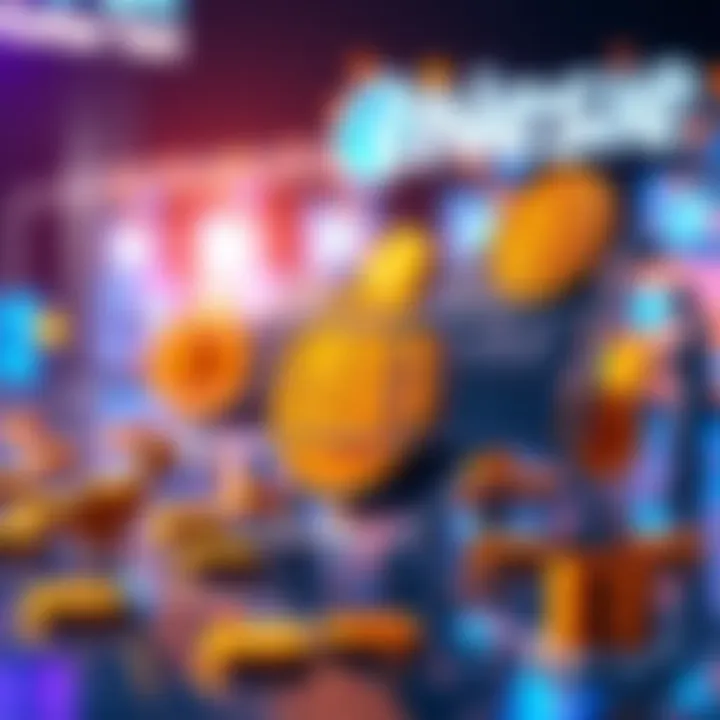 Graphic showing the transition from Coinbase Commerce to Coinbase Business with symbols of cryptocurrency and e-commerce plugins