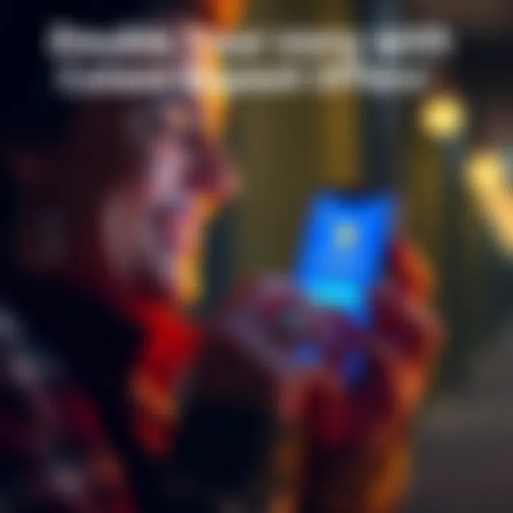A person smiling while looking at their phone with a Coinbase app showing a matched deposit amount, representing doubled investment.