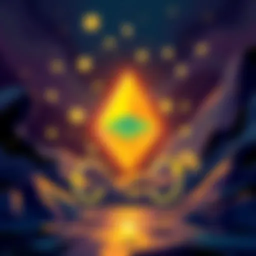 Illustration showing Coinbase's Ethereum-backed loan service concept, with Ethereum symbols and a large dollar sign representing borrowed funds.