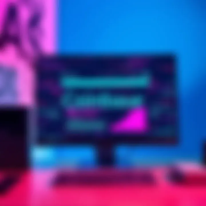 A computer screen showing a glitch on the Coinbase platform, with distorted graphics and unusual colors, suggesting a futuristic look.