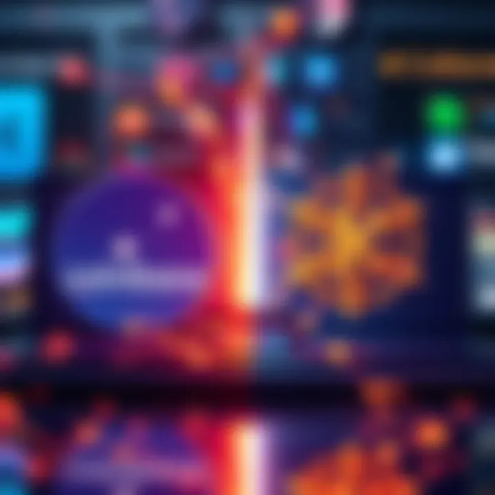 A visual comparison of Coinbase and Kraken cryptocurrency platforms with icons representing each service