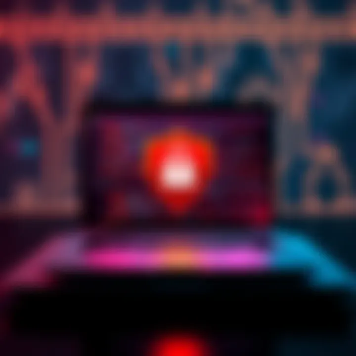 A visual representation of Coinbase's efforts to combat phishing, showing a laptop with a shield and lock symbol, indicating online safety and security.