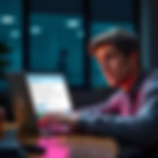 A person looking worried while checking their email on a laptop, with a Coinbase logo visible on the screen. They are concerned about a suspicious transaction alert.