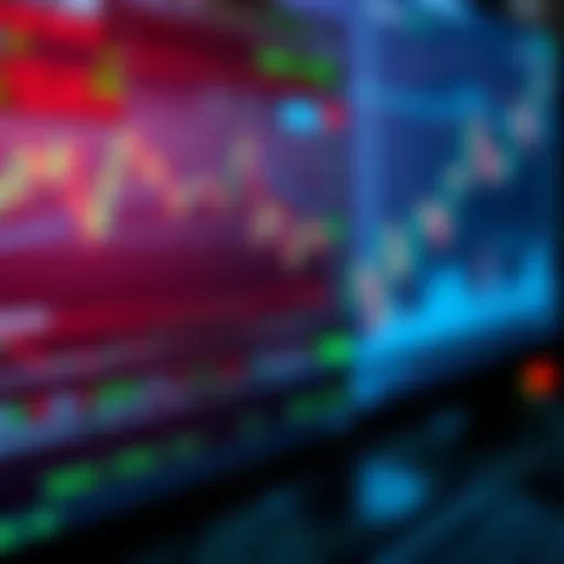 A close-up of a computer screen displaying unusual trading patterns and price movements related to Coinbase, with graphs and charts indicating fluctuations.
