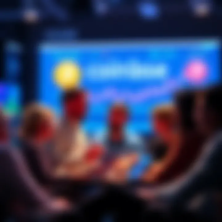 A group of people engaging in a discussion about Coinbase experiences, sharing tips and insights related to trading and investing in cryptocurrency.