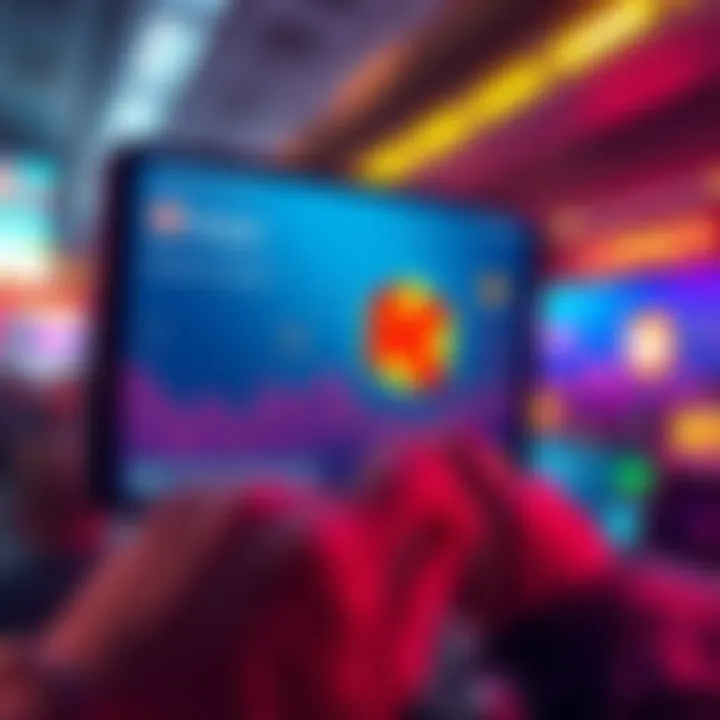 Promotional ads for Kaspa displayed in the Google Play Store with bright colors and cryptocurrency themes