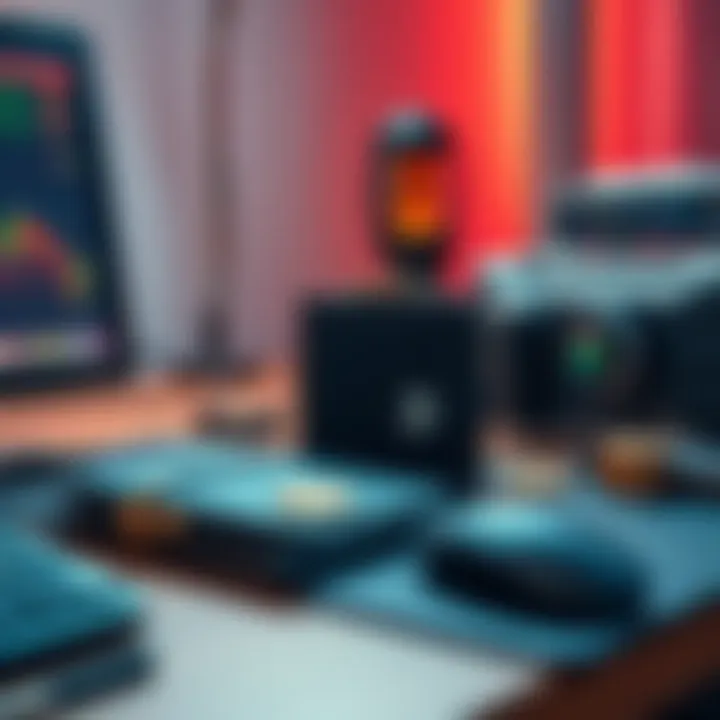 A cold wallet on a desk next to a computer, representing cryptocurrency storage options for beginners.