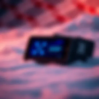 A secure cold wallet used for storing XRP coins safely with a digital display showing the XRP logo