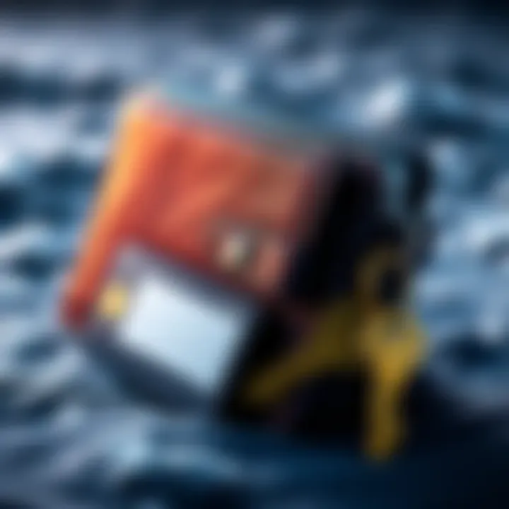 A cold wallet alongside a key card, symbolizing cryptocurrency security and access methods.