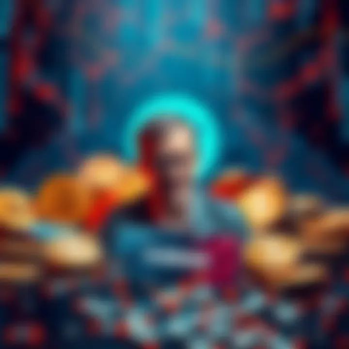 Coldcard Hack Connection Coinkite CTO Peter Gray with a backdrop of cryptocurrency symbols and a broken Coldcard device