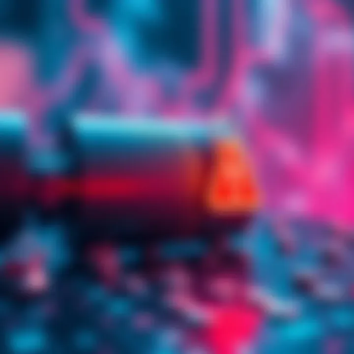 Graphic showing a digital wallet symbol with a padlock and a warning sign, representing risks in crypto security.
