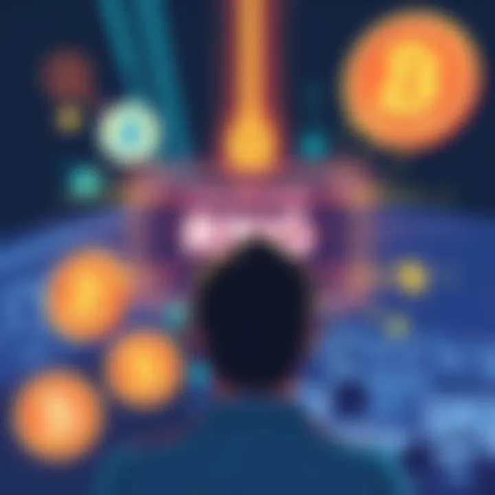 An illustration showing a digital image of a Coldcard device with a glitch effect representing a security flaw, alongside images of Bitcoin symbols and a worried person looking at financial news.