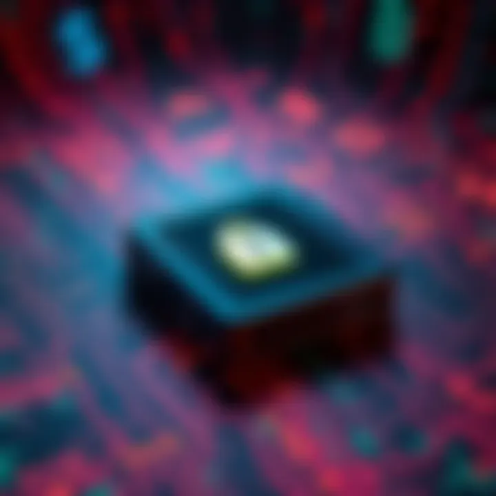 ColdCard security device with coding elements ColdCard cryptocurrency hardware wallet surrounded by lines of code and digital symbols