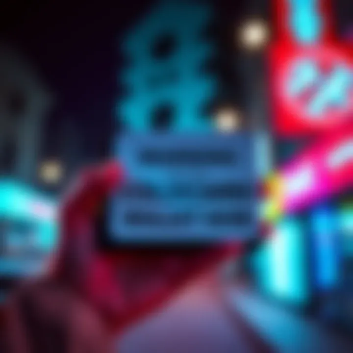 Person holding a Coldcard wallet with a warning sign in front of it