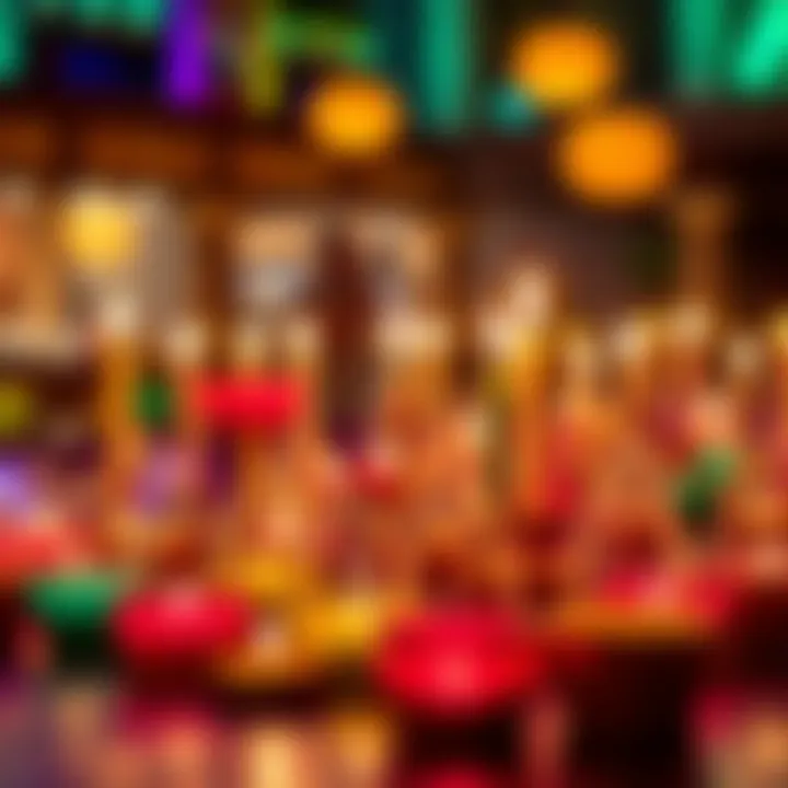 A collection of brightly colored godcandles lit on a table, creating a warm and inviting atmosphere