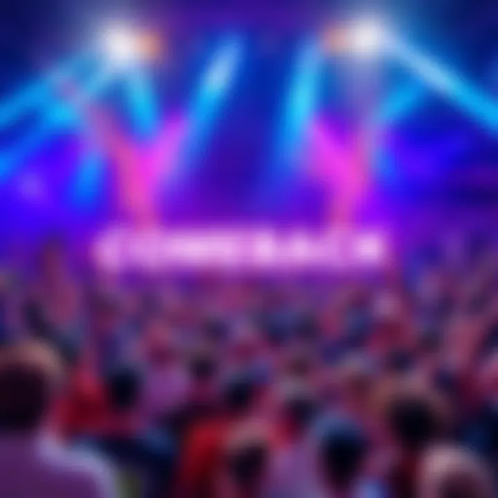 A vibrant crowd celebrating a thrilling return event with heightened excitement.