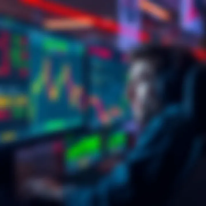 A beginner looking worried at a computer screen showing fluctuating cryptocurrency prices