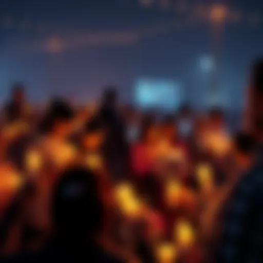 People gathering to honor a beloved leader with candles and flowers in a heartfelt farewell ceremony.