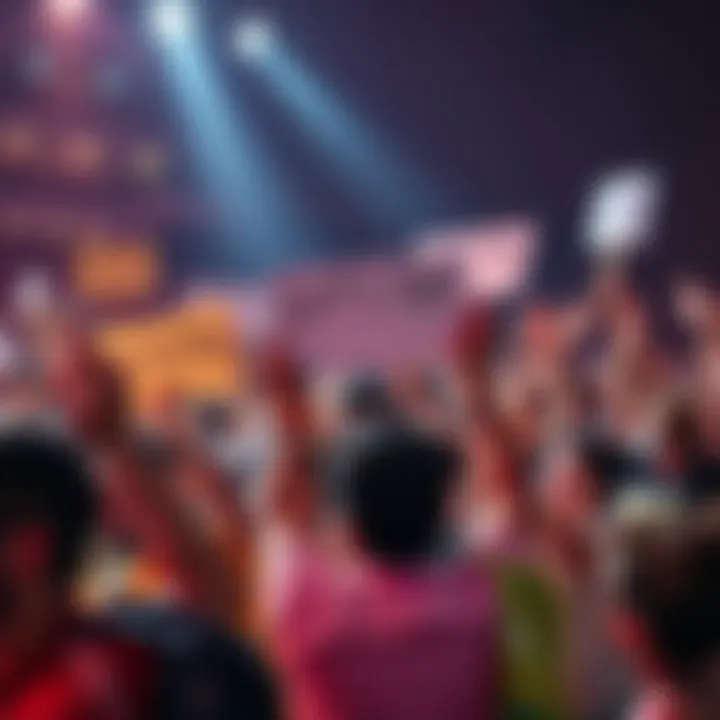 People holding signs and cheering with enthusiasm around the phrase 'Let's Go Baby' at a rally event.