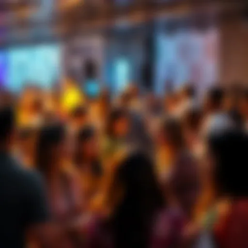 A group of diverse people interacting and collaborating at a community event, showcasing active participation and social connections,
