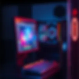 A computer with multiple graphics cards running Bitcoin mining software