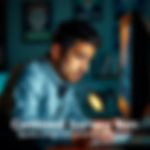 A member appears frustrated while looking at survey results on a computer screen, reflecting confusion about a survey ban.