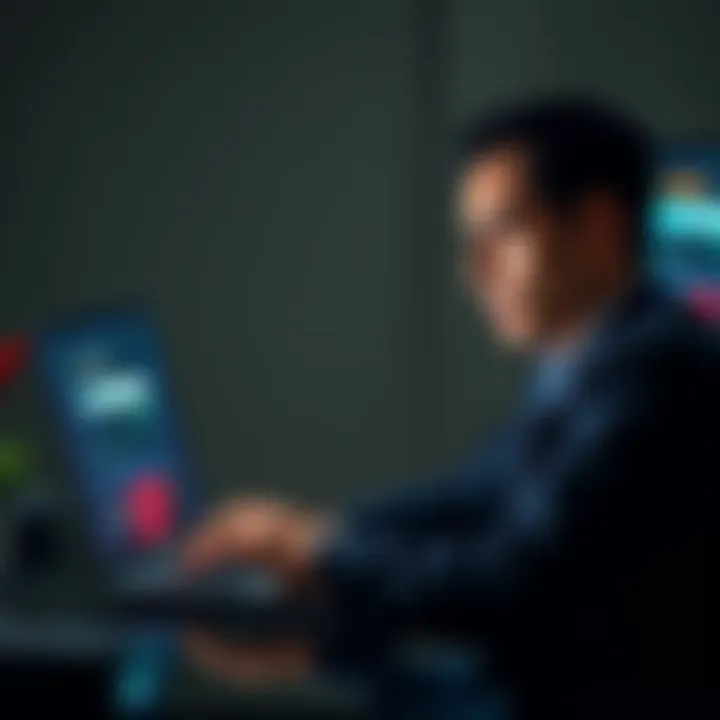 A person looking worried while checking their crypto staking account on a laptop, with a zero balance displayed on the screen