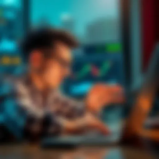 A person looking at a laptop with a concerned expression, discussing potential issues with SelfTrade.AI, with charts and data visible on the screen.