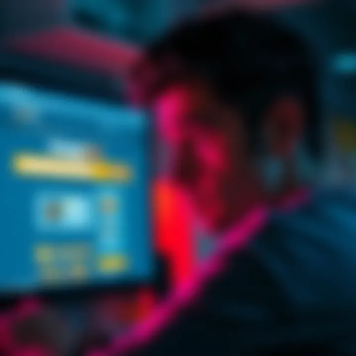 A worried person looking at a computer screen displaying ChangeNow’s website, with XMR graphics visible.