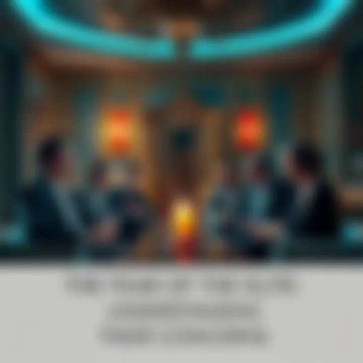 A group of wealthy individuals discussing their fears in a luxurious setting, showcasing their influence and power in society.