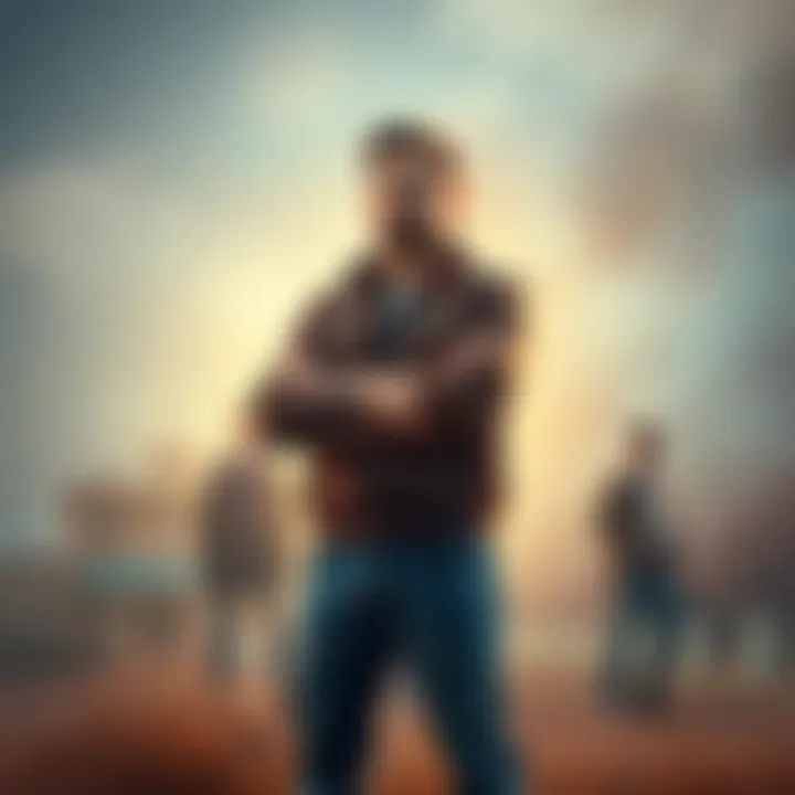 A confident person standing with arms crossed in a challenging situation, showing resilience and determination.
