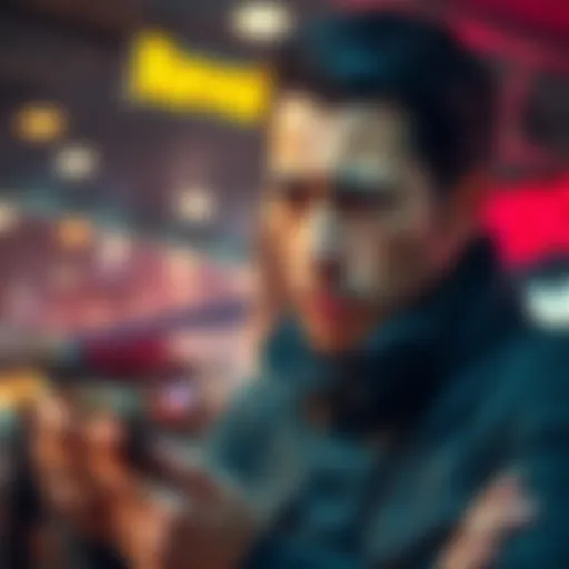 A person looking puzzled while holding a smartphone, showing concern over a financial app, with a background hinting at banking and crypto transactions.