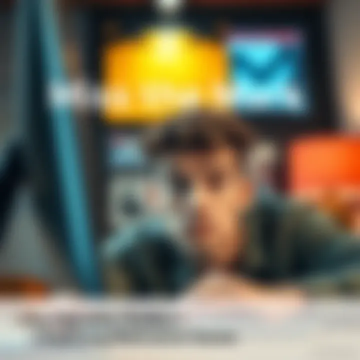 A person with a puzzled expression staring at a laptop, symbolizing the confusion over irrelevant posts online.