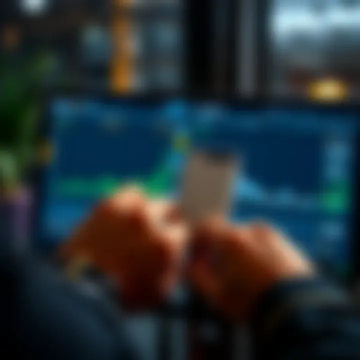 A person safely connecting CoinTracker software with a Trezor Model T hardware wallet, showing investment data on a screen.