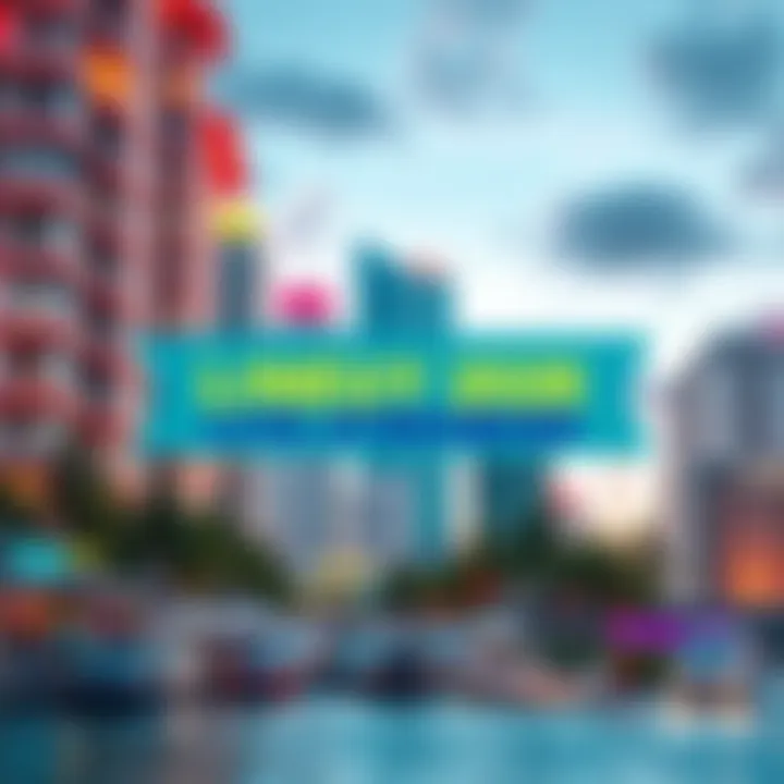 Consensus 2026 Live Streaming A vibrant view of Miami with a banner promoting live streaming for the Consensus 2026 event.